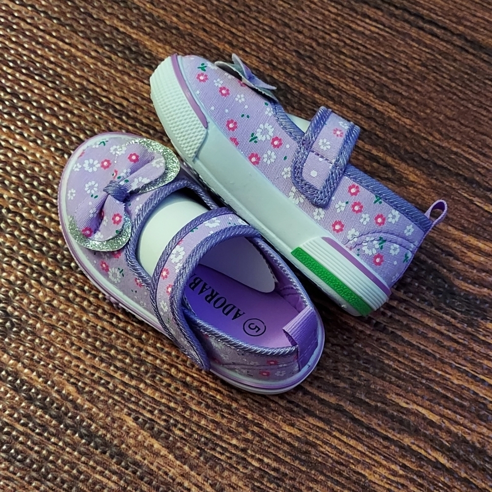 ADORA Purple Floral Kids Shoes